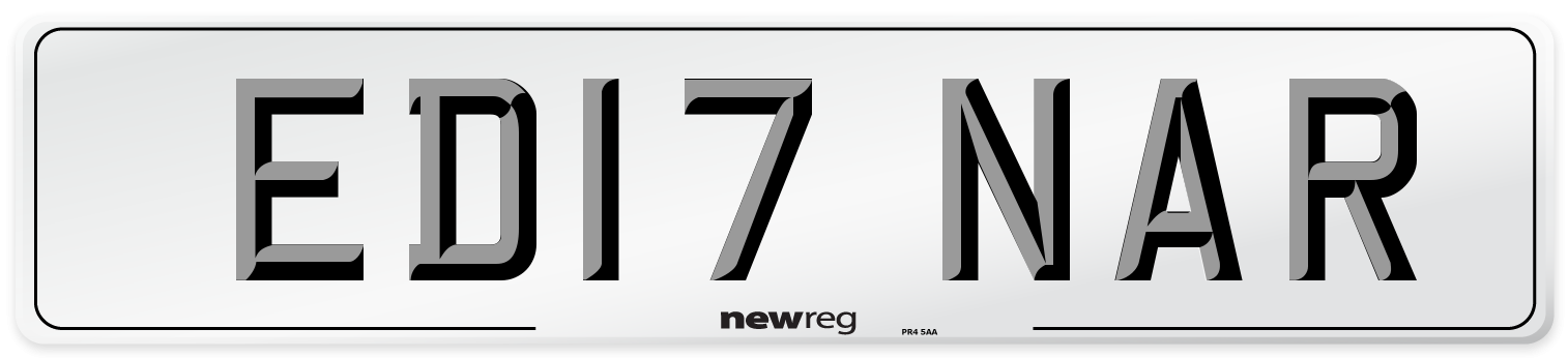 ED17 NAR Number Plate from New Reg